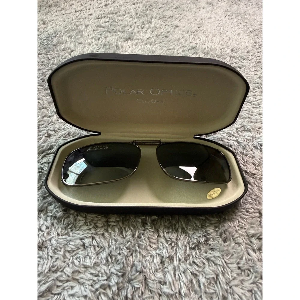 Polar Optics Unisex Clip-Ons Sunglasses OS Gray Polarized Scratch Resistant